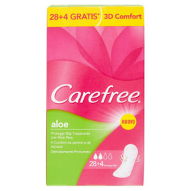 Carefree Protège-Slips Aloe Vera - Douceur et Fraîcheur 32 pièces