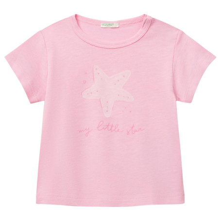 T-shirt en Coton Organique Rose pour Bébé Fille - United Colors of Benetton 13,82 €