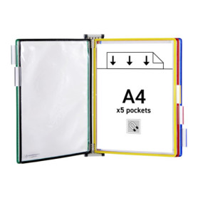 Support Mural Magnétique avec 5 Pochettes A4 - Djois