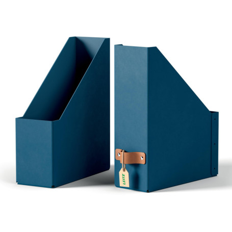 Lot de 2 Porte-Revue A4 Leitz Puro en Bleu Nuit - Rangement Durable et Élégant