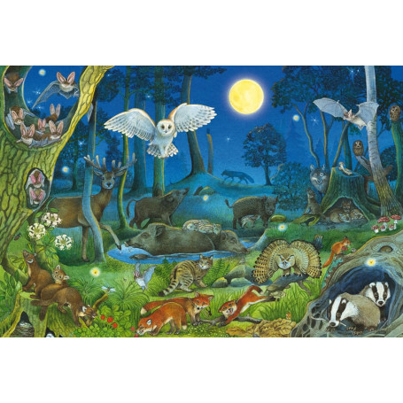 Puzzle Animaux de la Nuit - 100 Pièces pour Enfants
