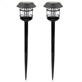 Lot de 2 Balises Solaires Aktive Tech pour Éclairage Extérieur