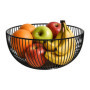 Porte-fruits rond en métal noir Agyo - Panier moderne pour cuisine - 25 cm