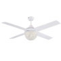 Ventilateur de Plafond Westinghouse Kelcie avec Éclairage Cristallin - 132 cm Blanc