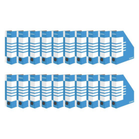 Lot de 20 classeurs en carton bleu OFFICER PRODUCTS Donau 7649001FSC-10