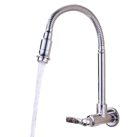 Robinet de Cuisine Inchant à Manche Unique en Laiton Chromé