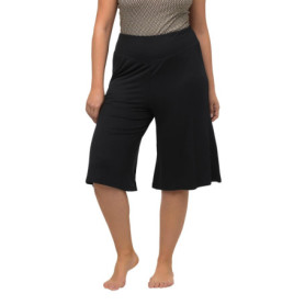 Bermuda Femme Noir à Jambes Larges et Droites - Taille Élastique Ulla Popken