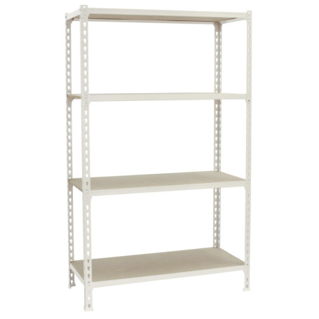 Étagère Métallique Simon Rack 4 Niveaux - Rangement Durable Blanc/Bois 1 355,44 €