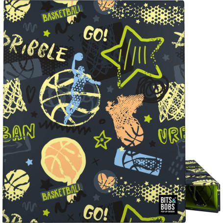 Classeur A4 Grafoplás Streetball - 4 Anneaux Mixtes 25 mm, Design Coloré