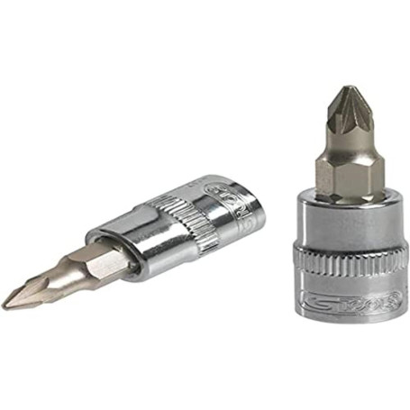 Douille Tournevis Pozidriv PZ2 1/4'' - KS Tools ULTIMATE® - Chrome Satiné