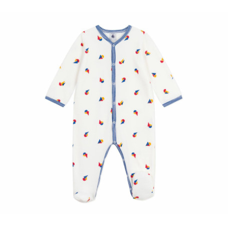 Pyjama Bébé en Velours Imprimé Petit Bateau - Confort et Élégance