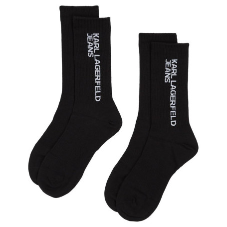 Lot de 2 Paires de Chaussettes Noires KLJ Essential Logo