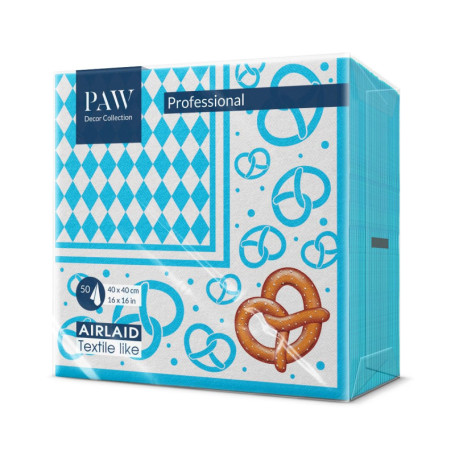Serviettes en Papier Airlaid Bleu Bavarois - 50 Pièces pour Fêtes