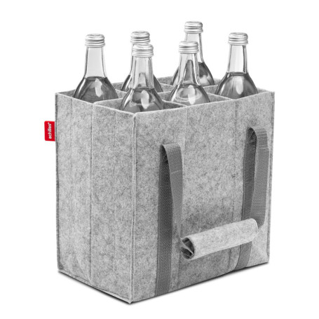 Sac à Bouteilles Achille en Feutre Recyclé - 6 Compartiments pour Bouteilles de 1,5 L