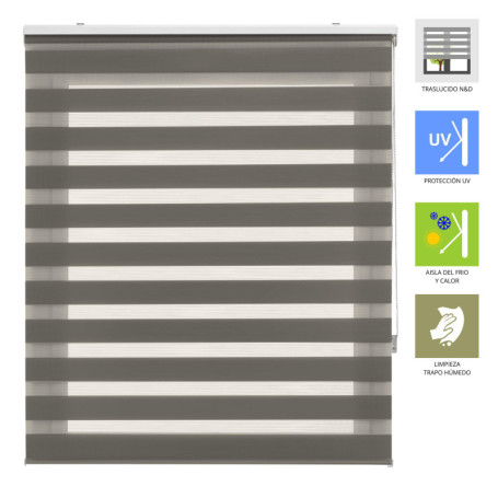 Store Enrouleur Jour et Nuit Anthracite 100 x 250 cm - Installation Facile