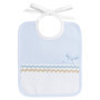 Bavoir Doux à Broder Motif Losanges Bleu pour Bébé - Personnalisable