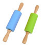 CENPEK Lot de 2 Mini Rouleaux à Pâtisserie pour Enfants - Silicone Antiadhésif