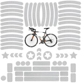 Lot de 66 autocollants réfléchissants pour jantes de vélo - Visibilité accrue
