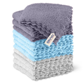 Okaei Lot de 12 Torchons en Microfibre - Chiffons Non Pelucheux pour Cuisine
