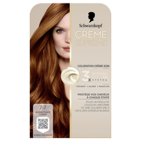 Coloration Permanente Crème Supreme Schwarzkopf - Blond Foncé Cuivré