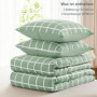 Parure de lit WAVVE 4 pièces - Housse de couette 135x200 cm et 2 taies d'oreiller - Vert sauge