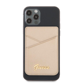 Porte-Cartes Guess MagSafe en Or pour Smartphone - Élégance et Praticité
