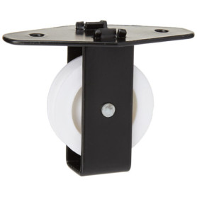 Poulie Simple Noire avec Roue pour Corde à Linge