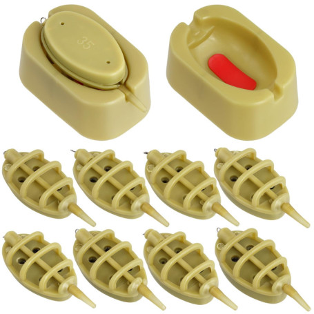 QWORK Kit de 8 Mangeoires pour Pêche à la Carpe avec Moules Rapides