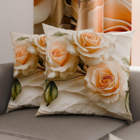 Paire de Taies d'Oreiller Florales en Microfibre - 30 x 30 cm