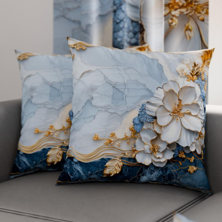 Paire de Taies d'Oreiller Florales en Microfibre - 30 x 30 cm