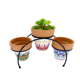 Support Multicolore pour Pot de Fleurs en Métal et Céramique - Romimex 33,74 €