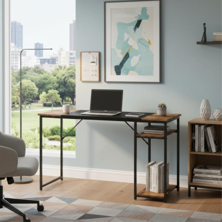 Bureau HOMYLIN 120 cm avec Étagères Marron - Espace de Rangement Optimisé 972,09 €