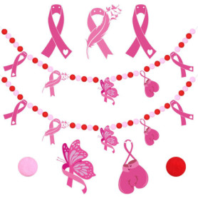 Ensemble de 3 Bannières Sensibilisation Cancer du Sein avec Ruban Rose 9,93 €