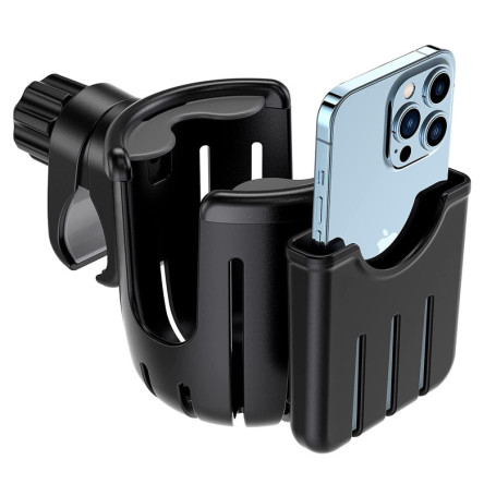 Porte-gobelet Universel 2 en 1 pour Poussette avec Support Téléphone Rotatif