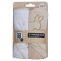 Trois Kilos Sept, Lot 2 Capes de Bain Bébé avec Capuche, Lapin Beige et Blanc, 70x70cm, Éponge Douce et Absorbante, pour Nouveau