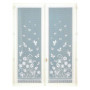 Paire de Vitrages Dentelés en Polyester Blanc 120x60 cm