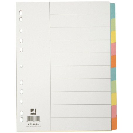 Intercalaire A4 10 Positions Multiperforé Vert - Q-Connect