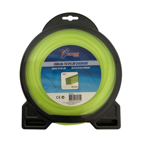 Fil en Nylon Carré 3,3 mm x 50 m pour Débroussailleuses KAWAPOWER