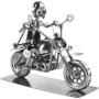 Figurine en Métal Motard BRUBAKER - Décoration Artisanale pour Passionnés de Moto