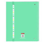 Classeur Safta Benetton Mint 4 Anneaux avec 100 Feuilles A4 - Vert Menthe Pastel