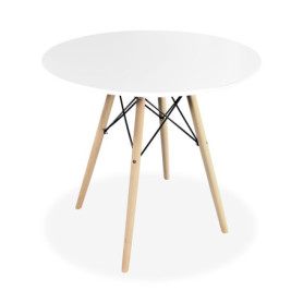 Table Ronde Malmö Blanche pour Salle à Manger - 80 cm