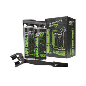Pack Nettoyage Moto Off-Road Motorrevive avec Lubrifiant et Brosse