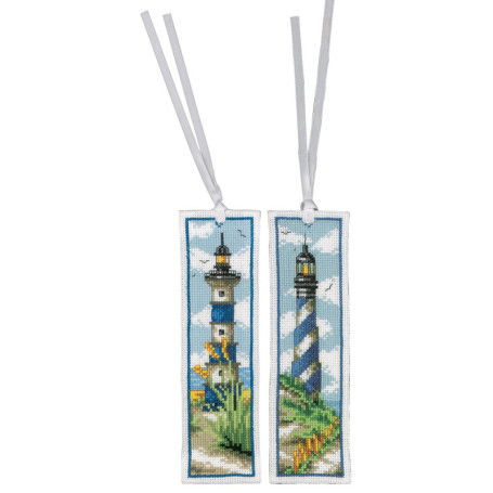 Kit de Broderie Marque-Page Phares - Vervaco, Lot de 2