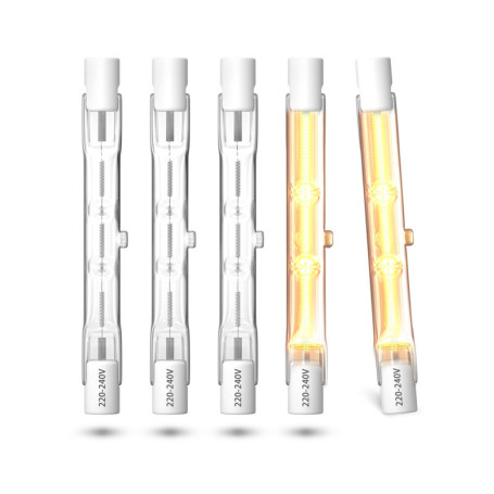 Lot de 5 Ampoules Halogènes R7S 78MM Dimmables 48W Blanc Chaud 2700K