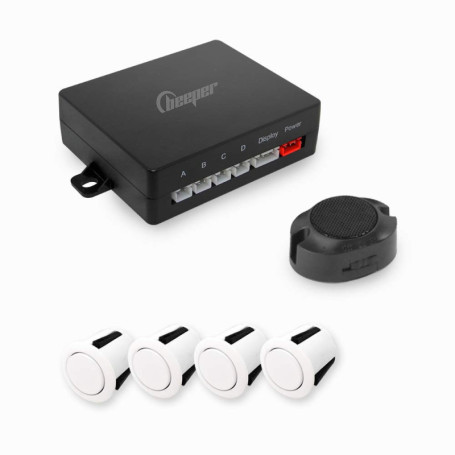 Système de Radar de Recul BEEPER avec 4 Capteurs Blancs