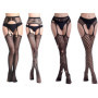 Ensemble de 4 Bas Sexy en Résille Noir avec Bretelles