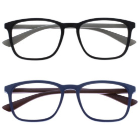 Lunettes de Lecture OPULIZE Max - 2 Paires Noir et Bleu Mat - Confort et Style