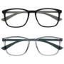 OPULIZE Max - Lunettes de Lecture Unisexes - 2 Paires Noir et Gris Mat