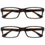 Pack de 2 Lunettes de Lecture Marron Écaille pour Hommes et Femmes - OPULIZE