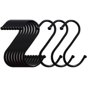 Lot de 24 crochets en S en métal noir pour cuisine et jardin